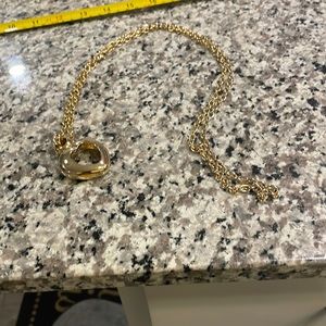 22.8 inch in length gold heart charm costume jewelry necklace